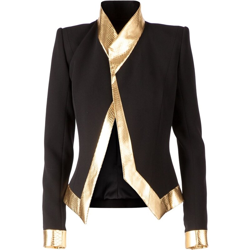 Alexandre Vauthier Snakeskin Effect Trim Jacket