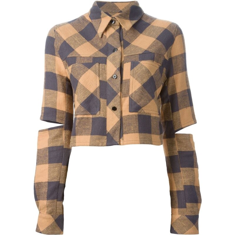 Filles A Papa Cropped Checked Shirt