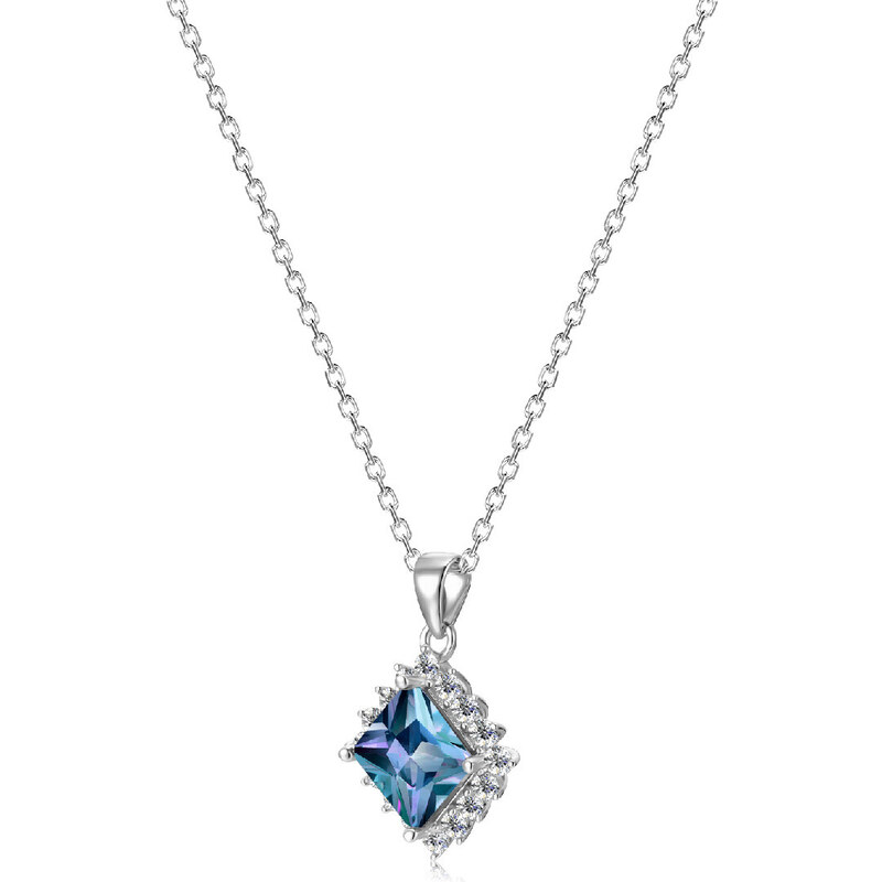 Royal Exklusive Royal Fashion stříbrný pozlacený náhrdelník Alexandrit DGPS0037-WG