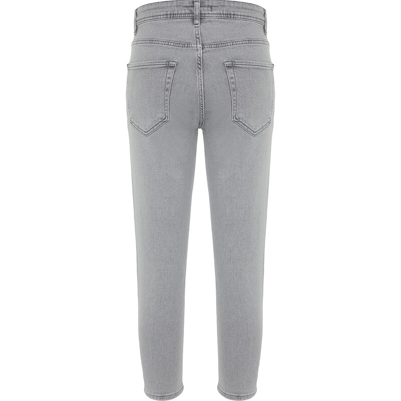 Trendyol Gray Boyfriend Stretchy Fabric Jeans Denim Trousers