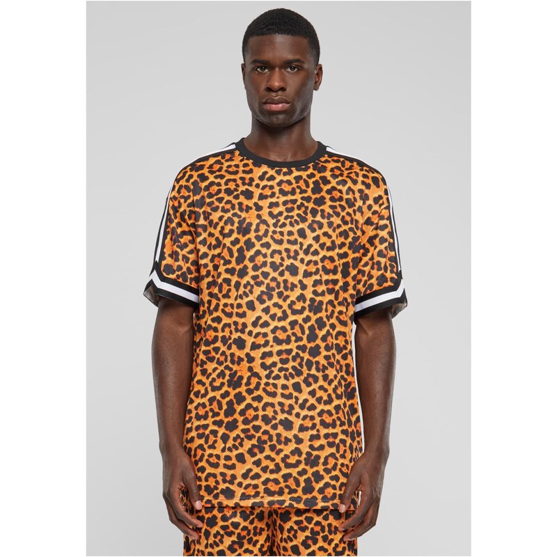 UC Men Pánské tričko Oversized Mesh AOP - leopard