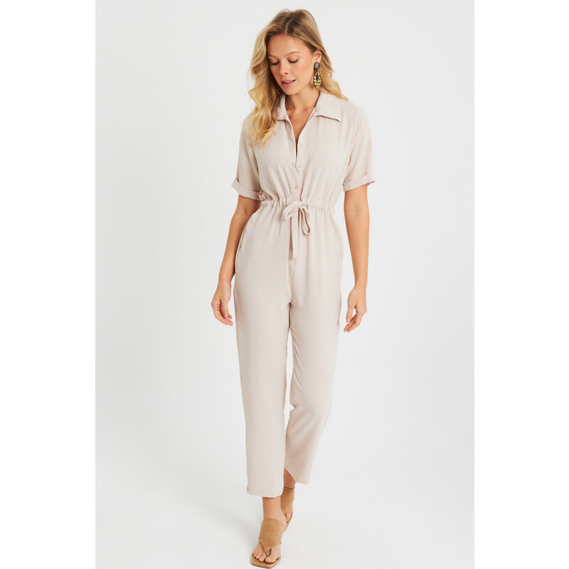 Cool & Sexy Women's Jumpsuit Vanilla Q985