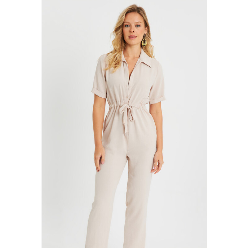 Cool & Sexy Women's Jumpsuit Vanilla Q985