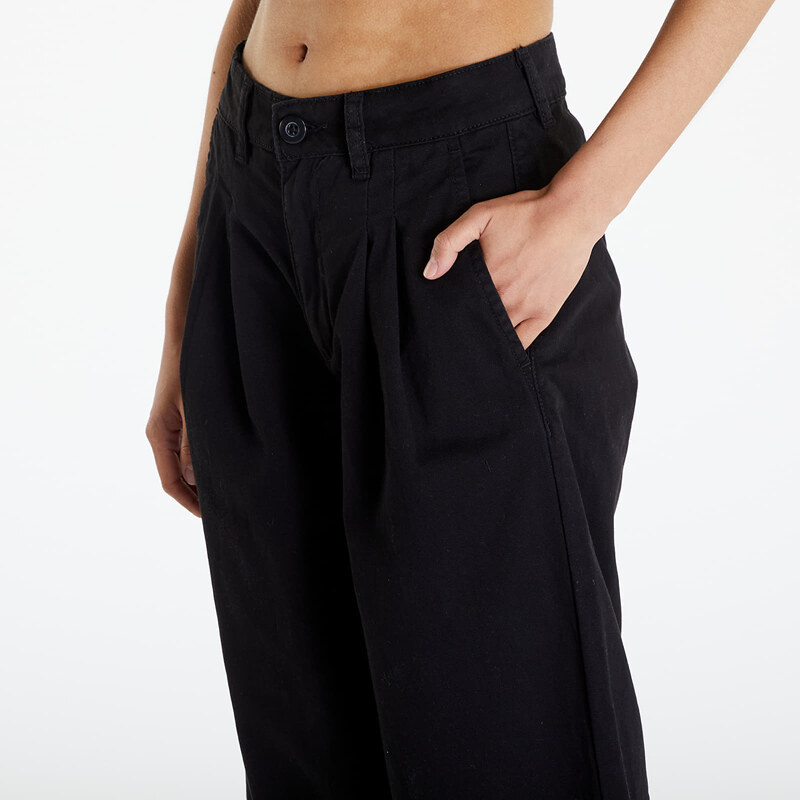 Dámské kalhoty Urban Classics Ladies Organic Pleated Cotton Pants Black