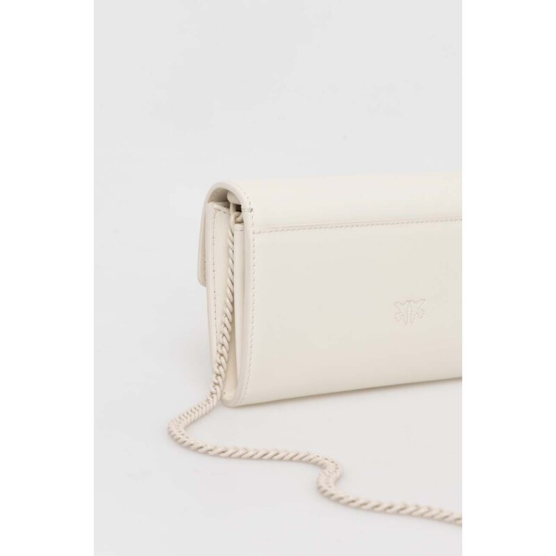 Kožená peněženka Pinko bílá barva, 100062.A124