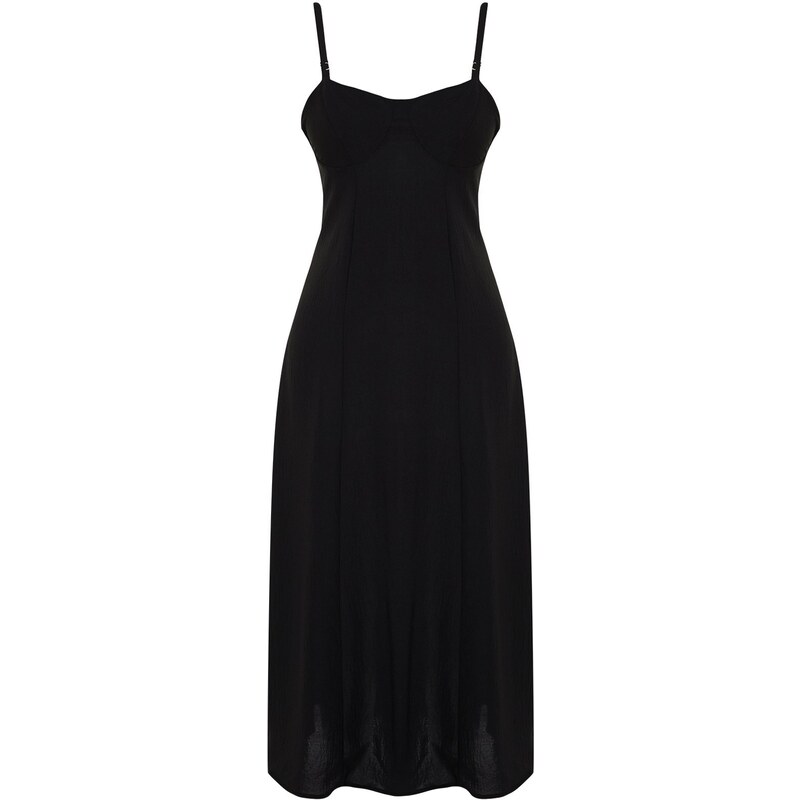 Trendyol Black A-line Midi Strap Woven Dress