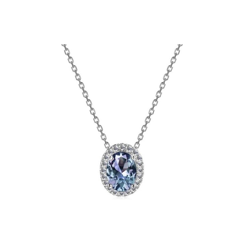 Royal Exklusive Royal Fashion stříbrný pozlacený náhrdelník Alexandrit DGPS0036-WG