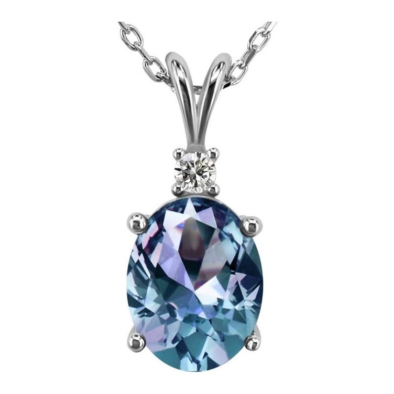 Royal Exklusive Royal Fashion stříbrný pozlacený náhrdelník Alexandrit DGPS0023-WG