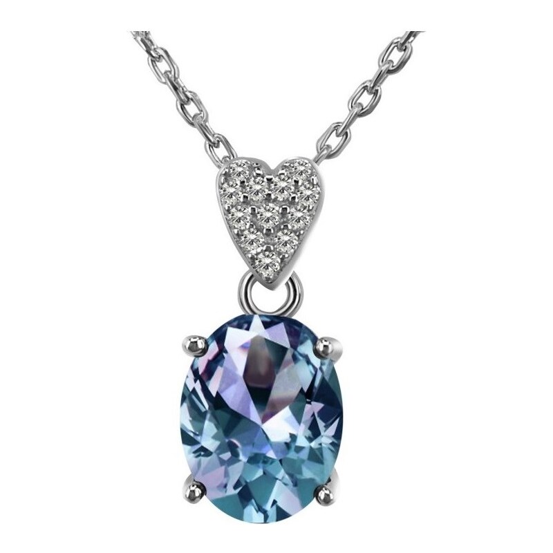 Royal Exklusive Royal Fashion stříbrný pozlacený náhrdelník Alexandrit DGPS0028-WG