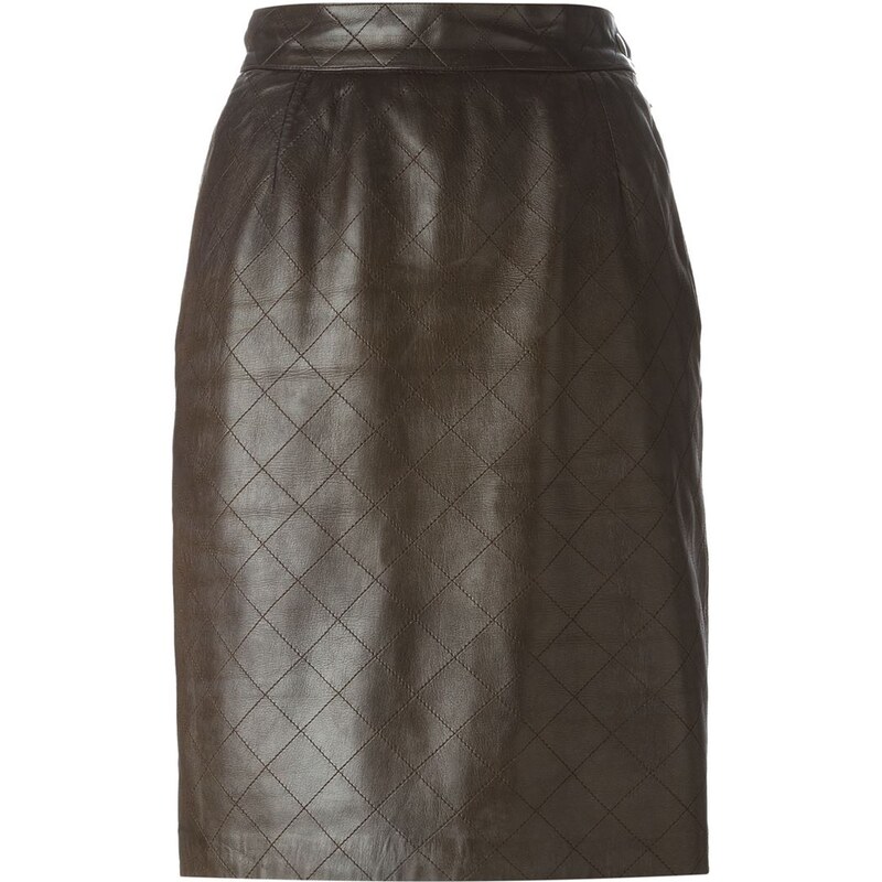Yves Saint Laurent Vintage Stitched Leather Skirt