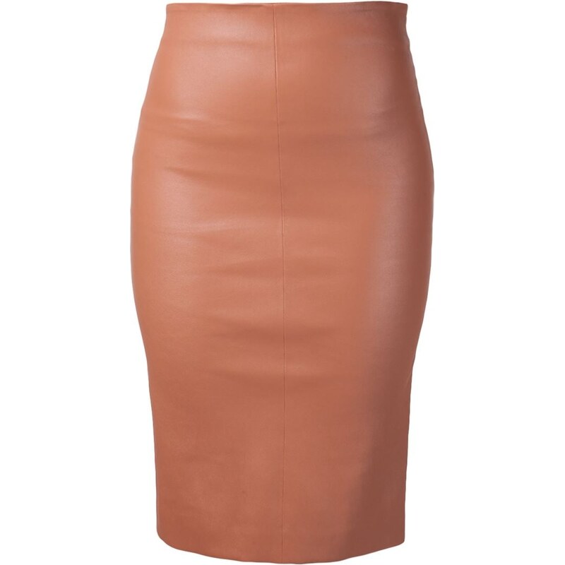 Brunello Cucinelli Leather Pencil Skirt
