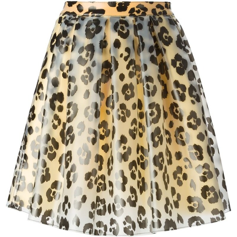 Boutique Moschino Leopard Print Pleated Skirt