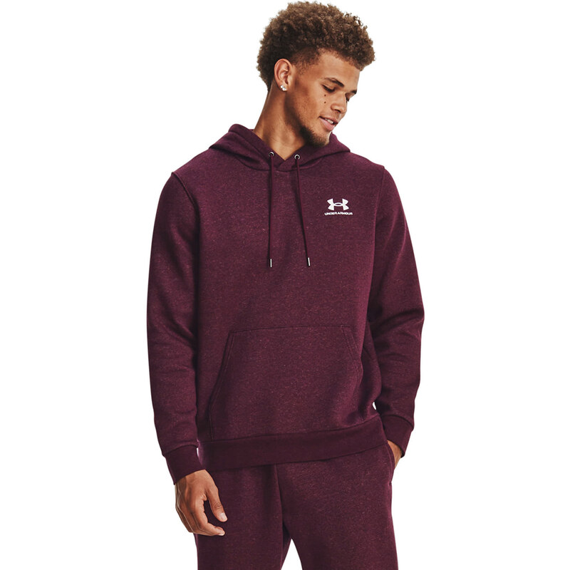 Pánská mikina Under Armour Essential Fleece Hoodie Dark Maroon