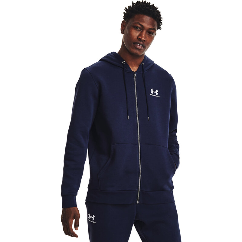 Pánská mikina Under Armour Essential Fleece Fz Hood Midnight Navy