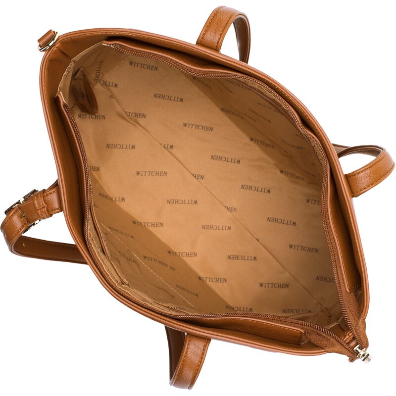 Dámská kabelka z ekologické kůže s ozdobnou přezkou Wittchen, hnědá, ekologická kůže
