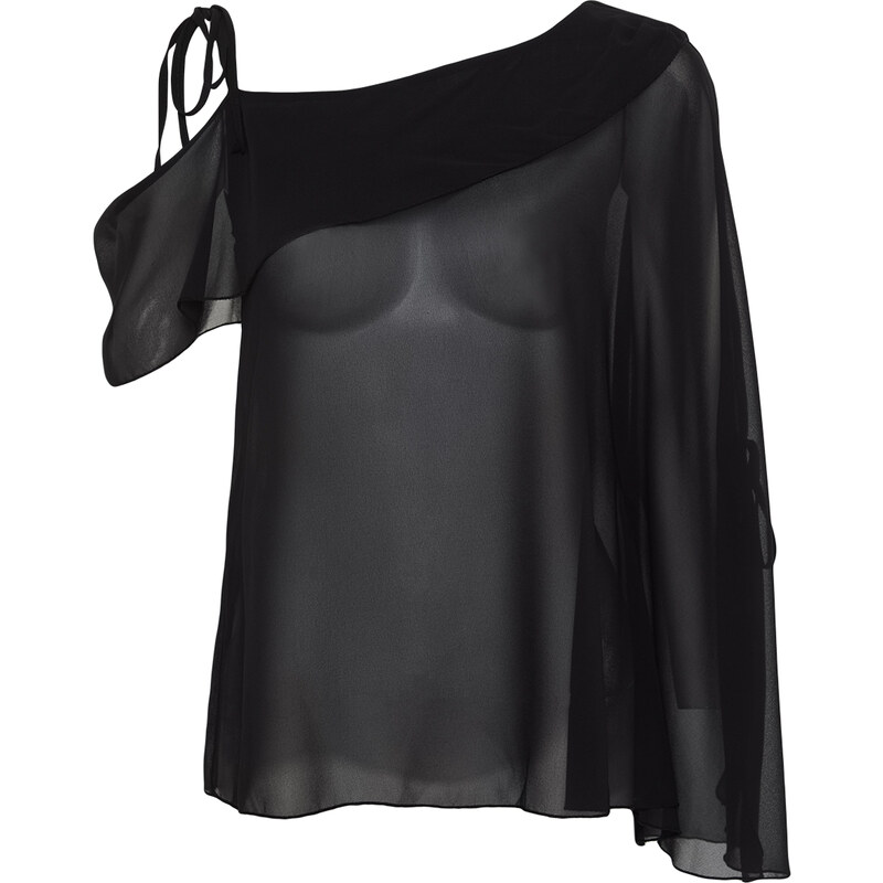 Trendyol Black Sheer Chiffon Woven Blouse