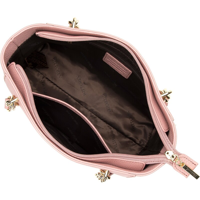 Malá dámská kožená kabelka s řetízkem Wittchen, světle růžový, přírodní kůže