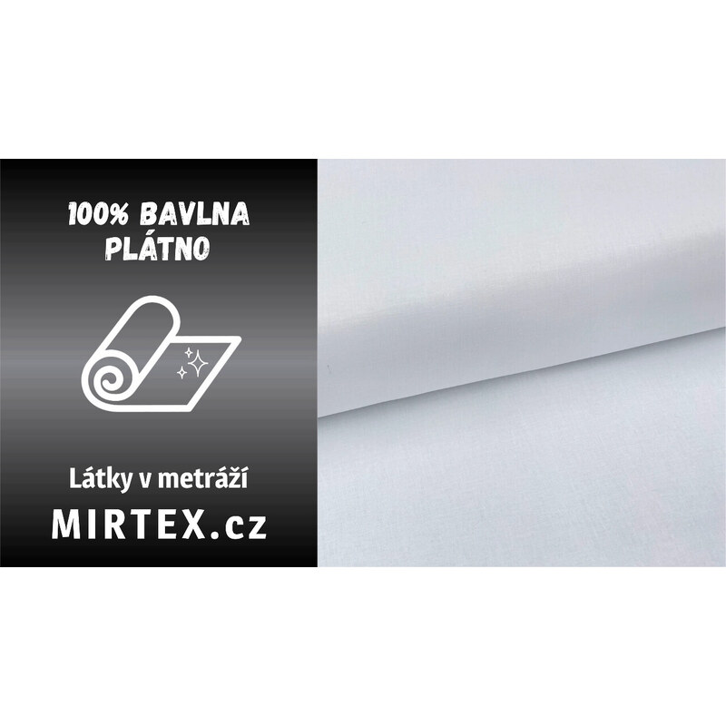 Mirtex Plátno DOMESTIK 145/100 BÍLÁ 240cm / METRÁŽ NA MÍRU