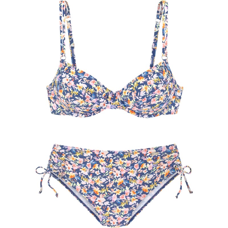 BUFFALO Bikiny námořnická modř / žlutá / pink