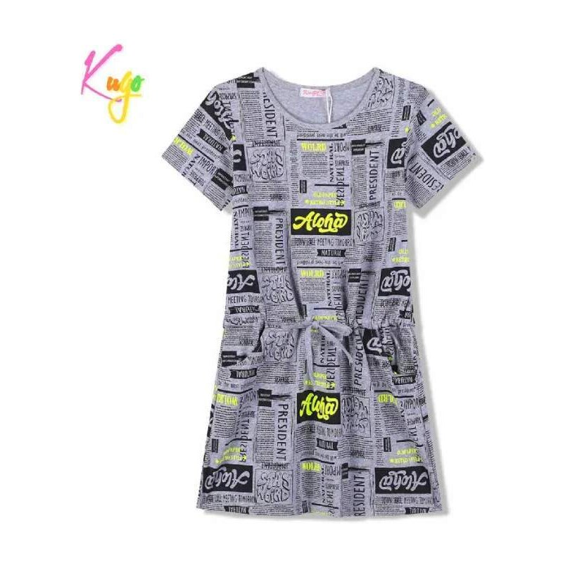 Dívčí šaty Kugo CS1070, šedé