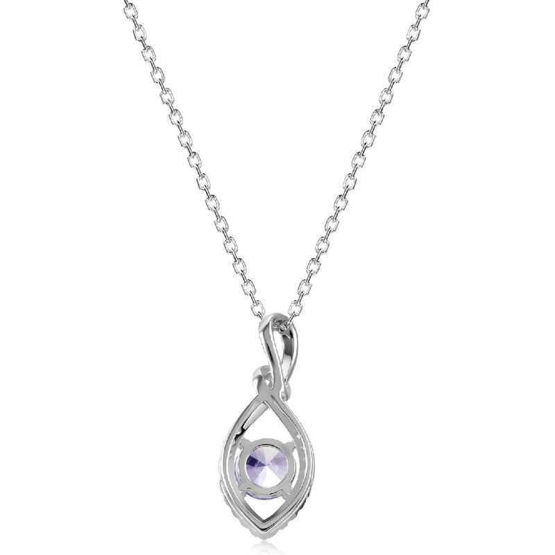 Royal Fashion stříbrný pozlacený náhrdelník Alexandrit DGPS0049-WG