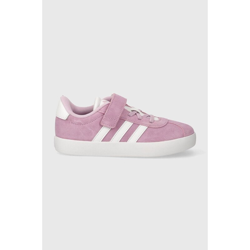 Dětské semišové sneakers boty adidas VL COURT 3.0 EL C fialová barva