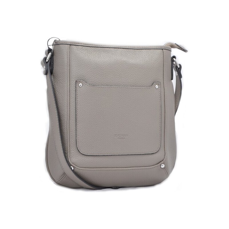Drobná ale prostorná kožená crossbody Anekta K69432 šedá 90892678