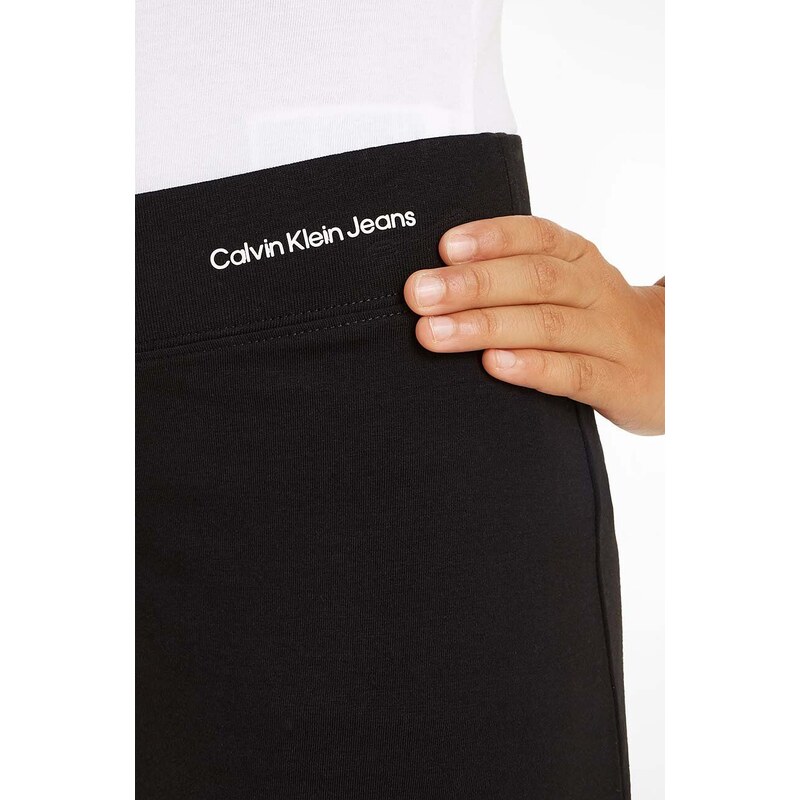 Dětská sukně Calvin Klein Jeans černá barva, maxi