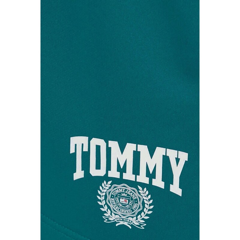 Sukně Tommy Jeans zelená barva, mini