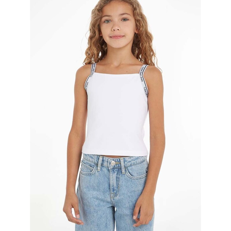 Dětský top Calvin Klein Jeans bílá barva
