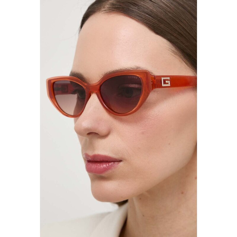 Sluneční brýle Guess dámské, oranžová barva, GU7910_5244F