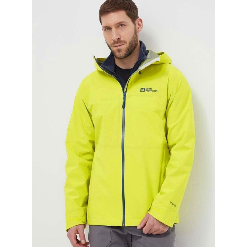 Outdoorová bunda Jack Wolfskin Highest Peak 3L JKT žlutá barva, 1115134