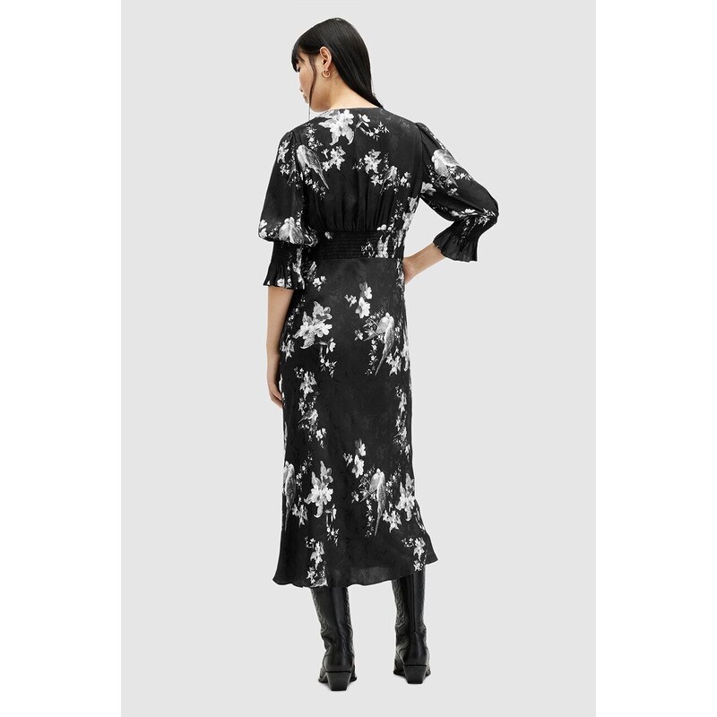 Šaty AllSaints ANI IONA DRESS černá barva, midi, W003DA