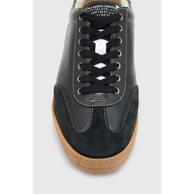 Kožené sneakers boty AllSaints Leo černá barva, MF718X
