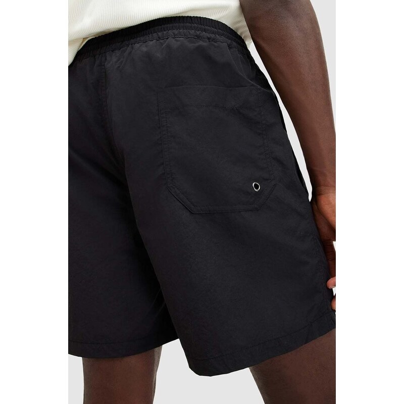 Plavkové šortky AllSaints WARDEN SWIMSHORT pánské, černá barva, M011WA