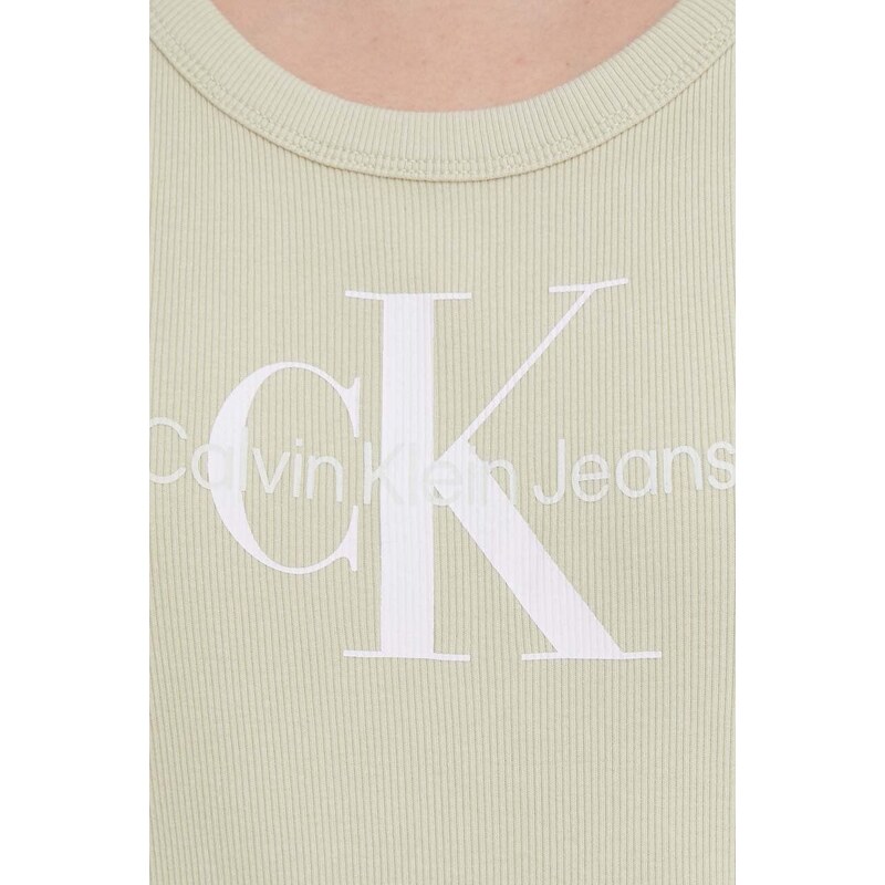 Šaty Calvin Klein Jeans zelená barva, mini