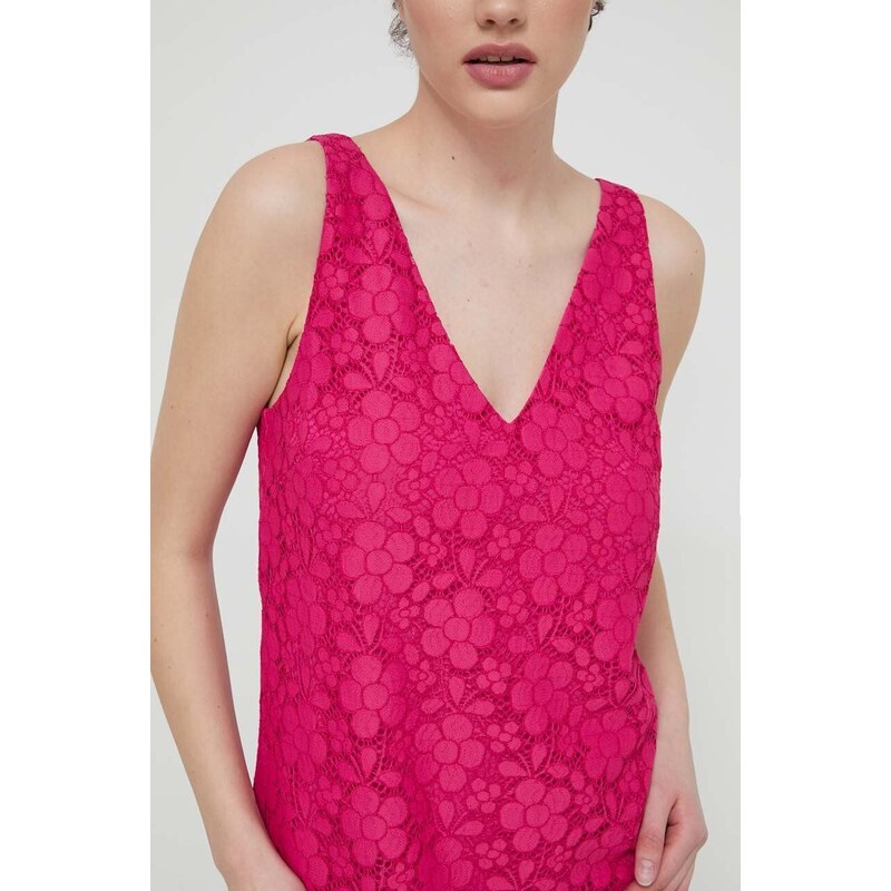 Šaty Desigual LACE růžová barva, mini, 24SWVW48