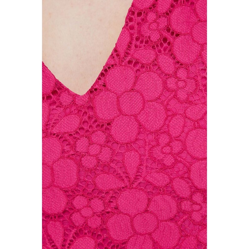 Šaty Desigual LACE růžová barva, mini, 24SWVW48