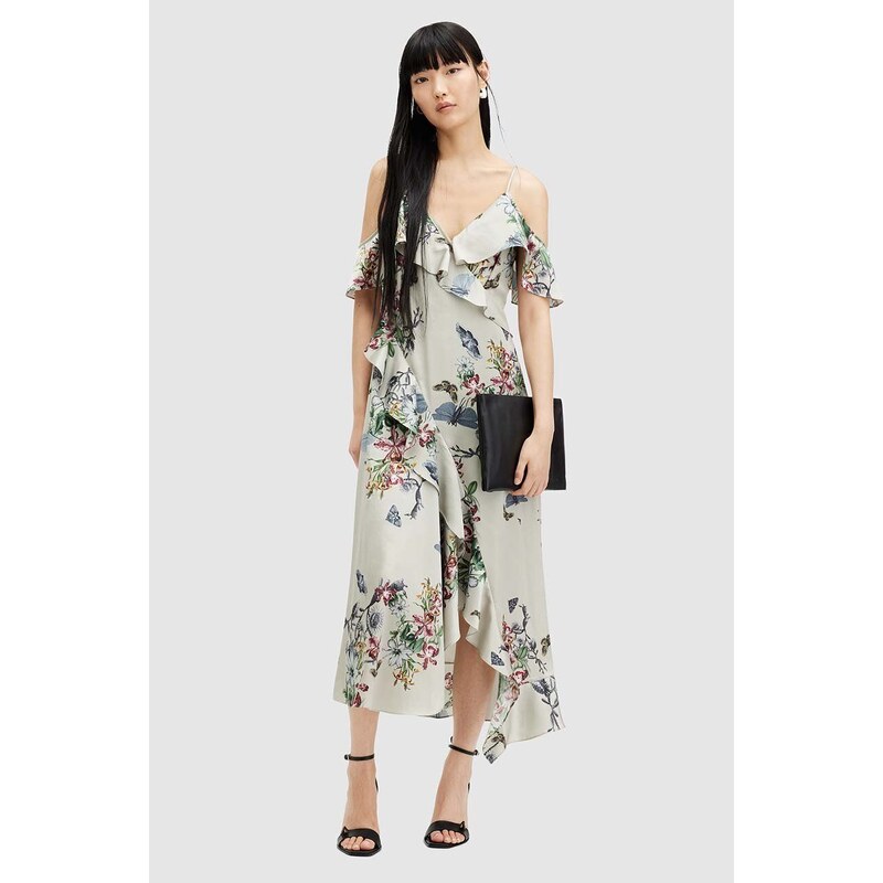 Šaty AllSaints ORION SANIBEL DRESS midi, WD538Z