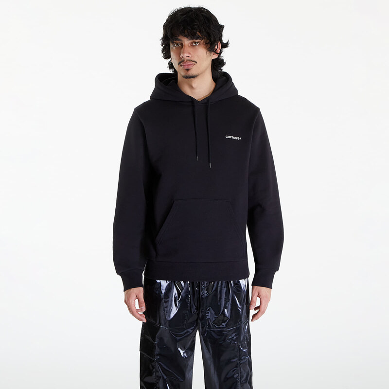 Mikina Carhartt WIP Script Embroidery Hoodie UNISEX Black/ White