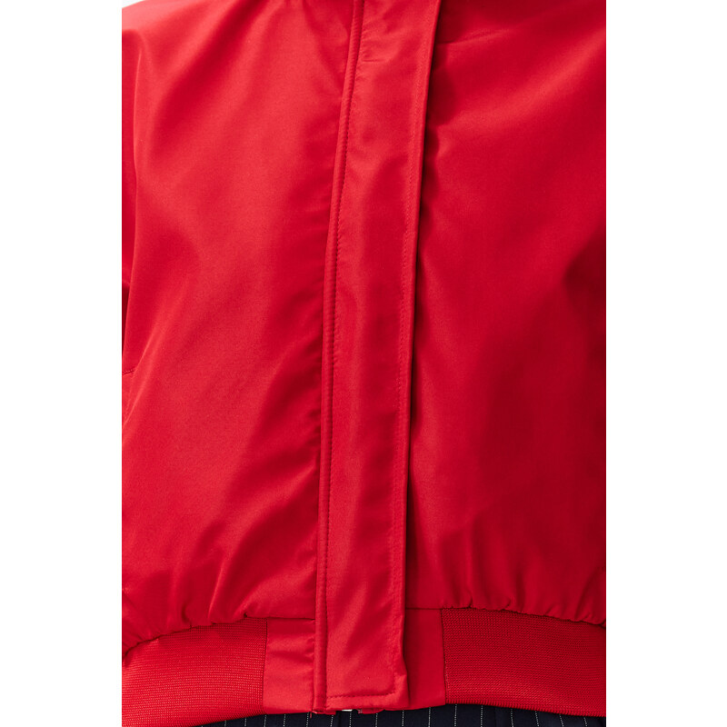 Trendyol Red Oversize Gather Detailed Waterproof Bomber Jacket Coat