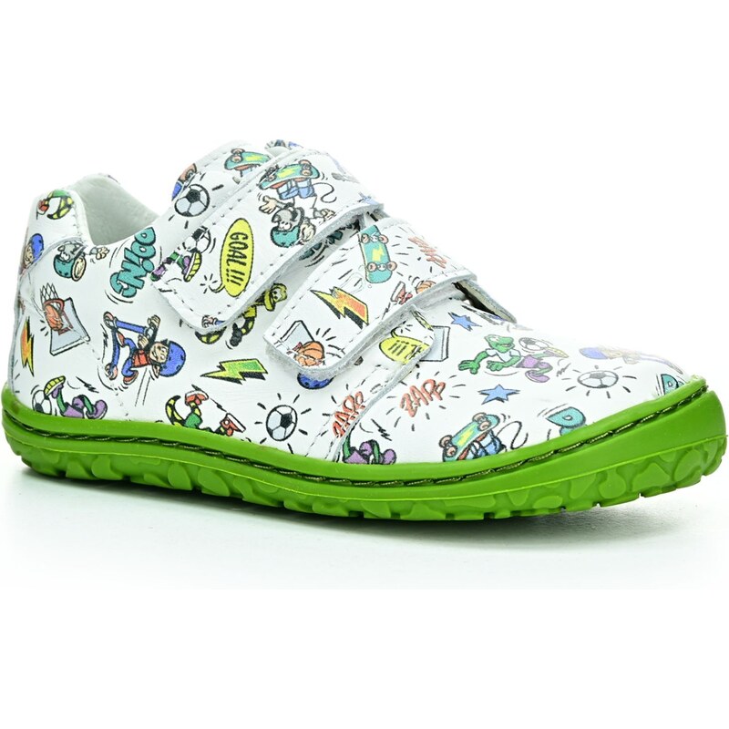 Lurchi Noah Leather White/Green barefoot boty