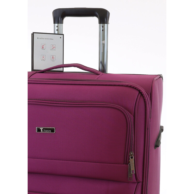 Velký cestovní kufr T-class 932, fialová, XL, model 2024, 78 x 51 x 31–35 cm, rozšiřitelný