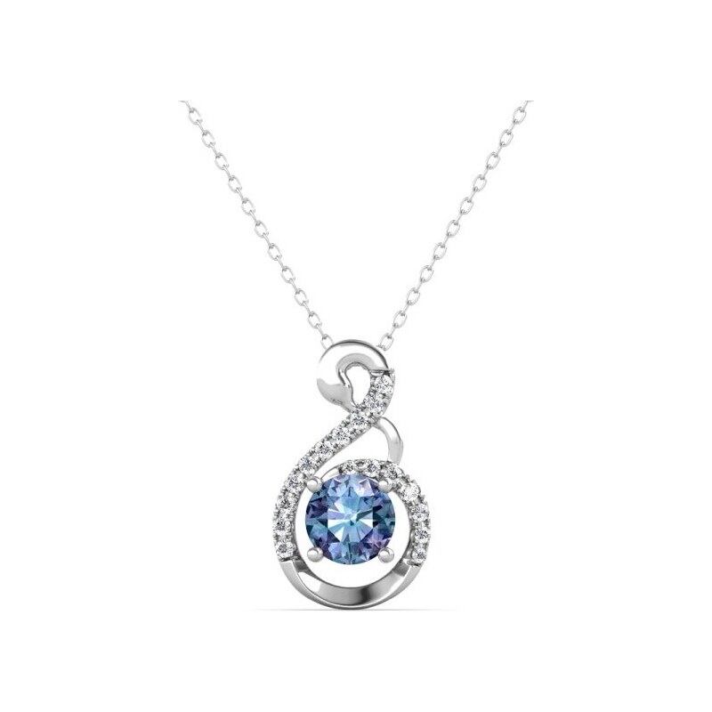 Royal Fashion stříbrný pozlacený náhrdelník Alexandrit DGPS0047-WG