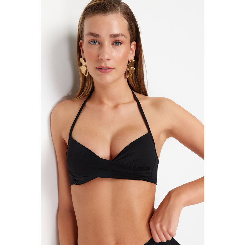 Trendyol Black Bralette Push Up Bikini Top