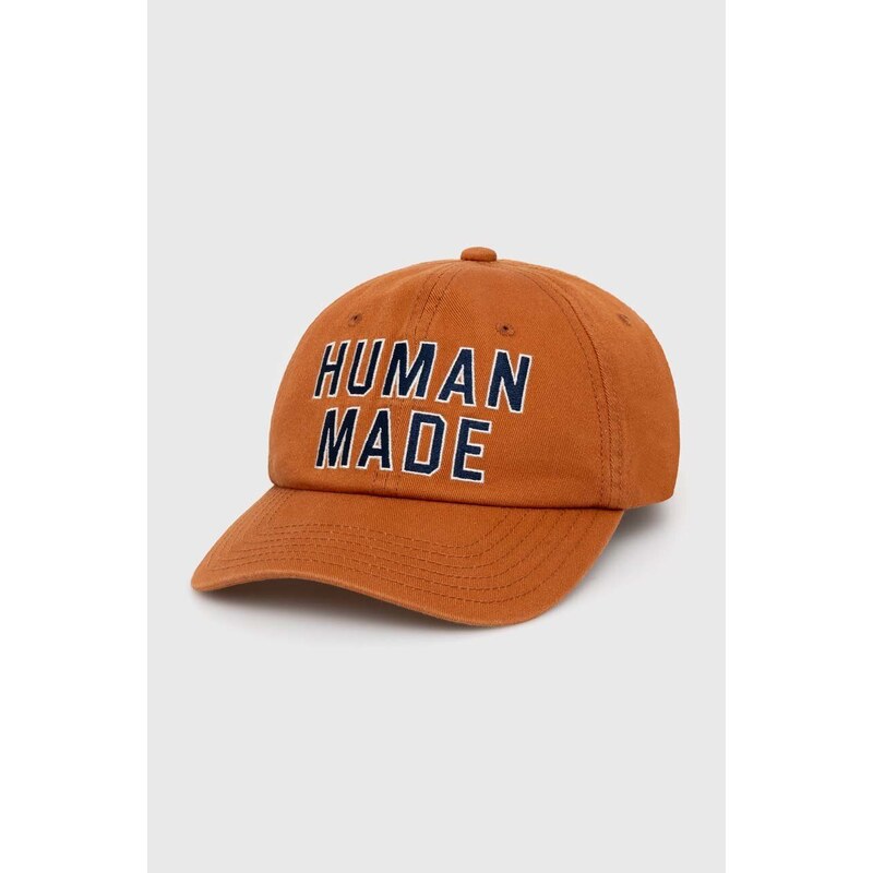 Bavlněná baseballová čepice Human Made 6 Panel Cap hnědá barva, s aplikací, HM27GD012