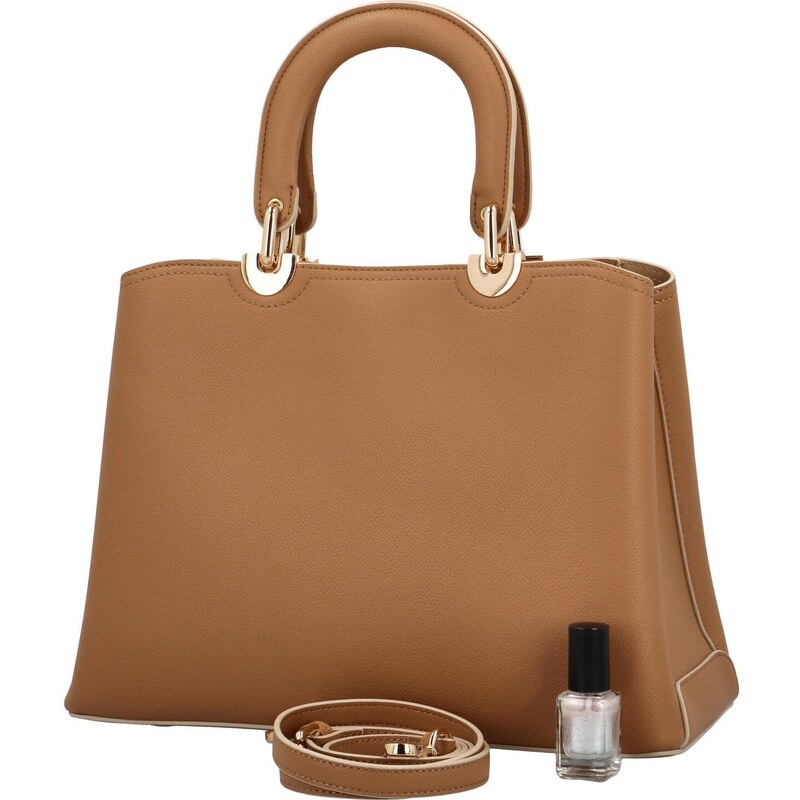 DIANA & CO Luxusní dámská kabelka do ruky Rollins, camel