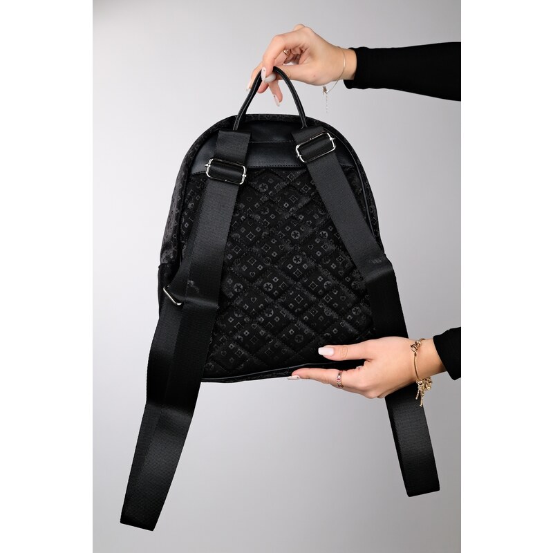LuviShoes SANTIAGO Black Printed Women's Backpack