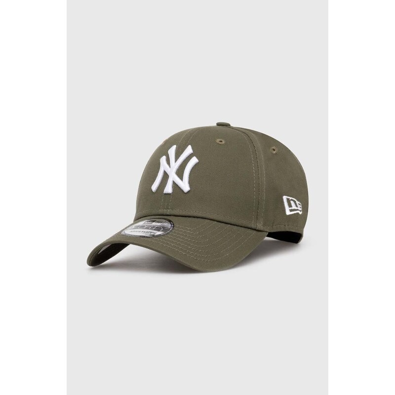 Bavlněná baseballová čepice New Era 9Forty New York Yankees zelená barva, s aplikací, 60435138