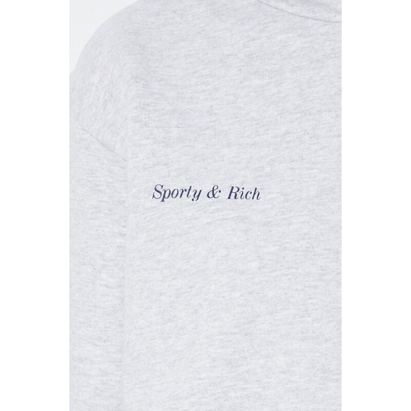 Mikina Sporty & Rich Buoy Hoodie šedá barva, s kapucí, s potiskem, HO1072HG